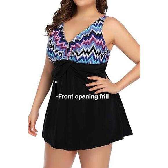 PERONA Swimsuit Shaping Body One Piece Swim Dress - Size 18 - Picture 2 of 6